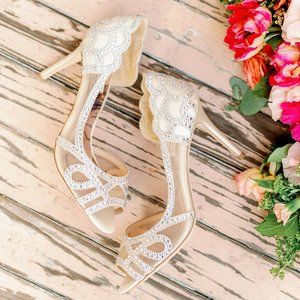 Badgley Mischka Marla Peep-Toe Heels 8.5 BHLDN